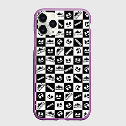 Чехол iPhone 11 Pro матовый Fortnite&Marshmello, цвет: 3D-фиолетовый