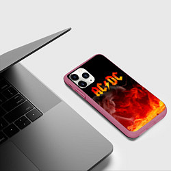 Чехол iPhone 11 Pro матовый ACDC, цвет: 3D-малиновый — фото 2