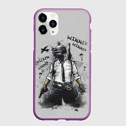 Чехол iPhone 11 Pro матовый PUBG, цвет: 3D-фиолетовый