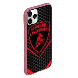 Чехол iPhone 11 Pro матовый Lamborghini, цвет: 3D-малиновый — фото 2
