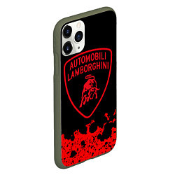 Чехол iPhone 11 Pro матовый Lamborghini, цвет: 3D-темно-зеленый — фото 2