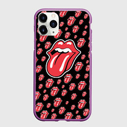 Чехол iPhone 11 Pro матовый Rolling stones, цвет: 3D-фиолетовый