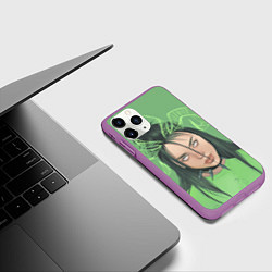 Чехол iPhone 11 Pro матовый Billie Eilish, цвет: 3D-фиолетовый — фото 2