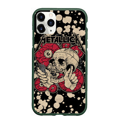 Чехол iPhone 11 Pro матовый Metallica, цвет: 3D-темно-зеленый