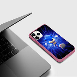 Чехол iPhone 11 Pro матовый SONIC, цвет: 3D-малиновый — фото 2
