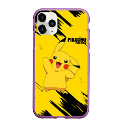 Чехол iPhone 11 Pro матовый PIKACHU: PIKA PIKA, цвет: 3D-фиолетовый