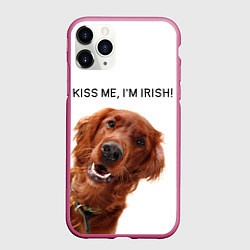 Чехол iPhone 11 Pro матовый Ирландский сеттер, цвет: 3D-малиновый