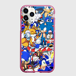 Чехол iPhone 11 Pro матовый SONIC PATTERN, цвет: 3D-малиновый