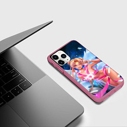 Чехол iPhone 11 Pro матовый HI, цвет: 3D-малиновый — фото 2
