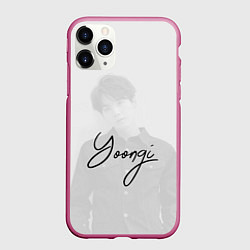 Чехол iPhone 11 Pro матовый BTS Min Yoongi, цвет: 3D-малиновый