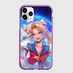Чехол iPhone 11 Pro матовый КРЫЛЬЯ АНИМЕ, цвет: 3D-фиолетовый