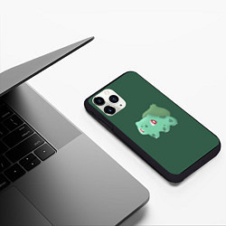 Чехол iPhone 11 Pro матовый Pokemon Bulbasaur, цвет: 3D-черный — фото 2