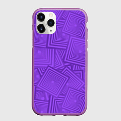 Чехол iPhone 11 Pro матовый Квадраты в квадратах, цвет: 3D-фиолетовый