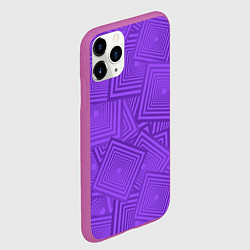 Чехол iPhone 11 Pro матовый Квадраты в квадратах, цвет: 3D-фиолетовый — фото 2