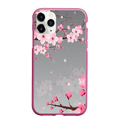 Чехол iPhone 11 Pro матовый САКУРА, цвет: 3D-малиновый