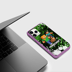 Чехол iPhone 11 Pro матовый Minecraft Майнкрафт, цвет: 3D-фиолетовый — фото 2