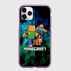 Чехол iPhone 11 Pro матовый Minecraft Майнкрафт, цвет: 3D-фиолетовый