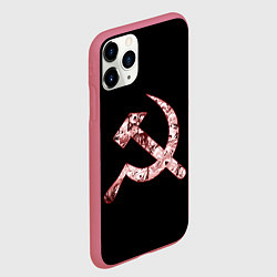 Чехол iPhone 11 Pro матовый Anime USSR, цвет: 3D-малиновый — фото 2