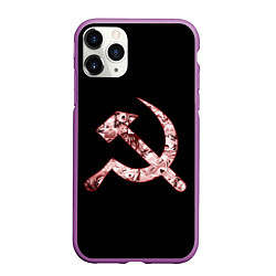 Чехол iPhone 11 Pro матовый Anime USSR, цвет: 3D-фиолетовый