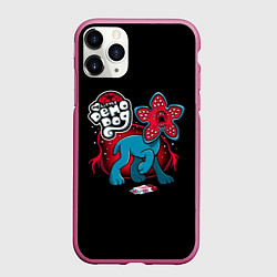 Чехол iPhone 11 Pro матовый Очень странные дела, цвет: 3D-малиновый