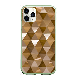 Чехол iPhone 11 Pro матовый Кристализация, цвет: 3D-салатовый