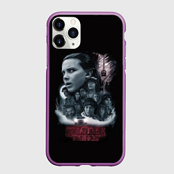 Чехол iPhone 11 Pro матовый Очень Странные Дела, цвет: 3D-фиолетовый