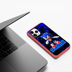 Чехол iPhone 11 Pro матовый Sonic, цвет: 3D-красный — фото 2