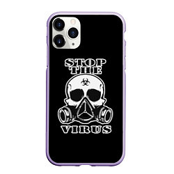 Чехол iPhone 11 Pro матовый Stop The Virus, цвет: 3D-светло-сиреневый