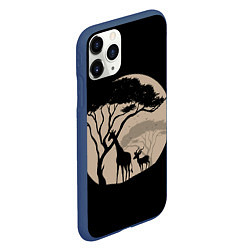 Чехол iPhone 11 Pro матовый Жираф, цвет: 3D-тёмно-синий — фото 2
