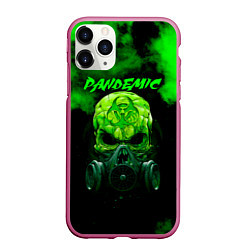 Чехол iPhone 11 Pro матовый Пандемия, цвет: 3D-малиновый