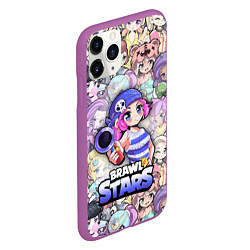 Чехол iPhone 11 Pro матовый BrawlStars Girls Oko, цвет: 3D-фиолетовый — фото 2