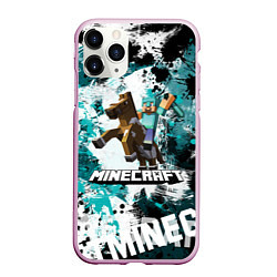 Чехол iPhone 11 Pro матовый Minecraft Майнкрафт, цвет: 3D-розовый