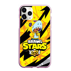 Чехол iPhone 11 Pro матовый BRAWL STARS LEON SHARK, цвет: 3D-розовый