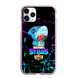 Чехол iPhone 11 Pro матовый BRAWL STARS LEON SHARK, цвет: 3D-розовый