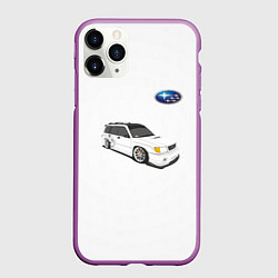 Чехол iPhone 11 Pro матовый SUBARU, цвет: 3D-фиолетовый