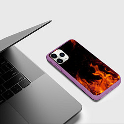 Чехол iPhone 11 Pro матовый ОГОНЬ, цвет: 3D-фиолетовый — фото 2