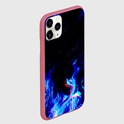 Чехол iPhone 11 Pro матовый СИНИЙ ОГОНЬ ГЛИТЧ, цвет: 3D-малиновый — фото 2