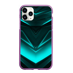 Чехол iPhone 11 Pro матовый NEON GEOMETRY STRIPES, цвет: 3D-фиолетовый