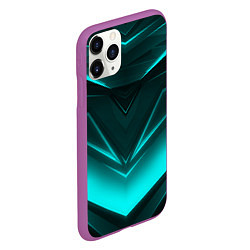 Чехол iPhone 11 Pro матовый NEON GEOMETRY STRIPES, цвет: 3D-фиолетовый — фото 2