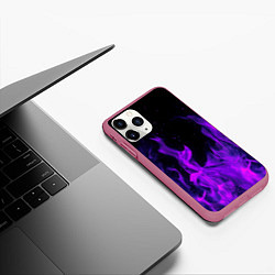 Чехол iPhone 11 Pro матовый ФИОЛЕТОВЫЙ ОГОНЬ, цвет: 3D-малиновый — фото 2