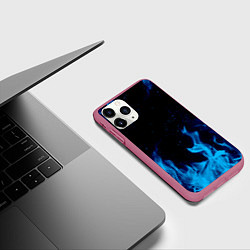 Чехол iPhone 11 Pro матовый СИНИЙ ОГОНЬ, цвет: 3D-малиновый — фото 2