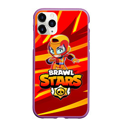 Чехол iPhone 11 Pro матовый BRAWL STARS MAX, цвет: 3D-фиолетовый