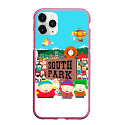 Чехол iPhone 11 Pro матовый South Park, цвет: 3D-малиновый