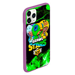 Чехол iPhone 11 Pro матовый Brawl Stars Leon Trio, цвет: 3D-фиолетовый — фото 2