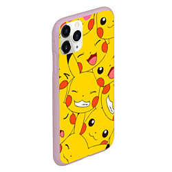 Чехол iPhone 11 Pro матовый Pikachu, цвет: 3D-розовый — фото 2