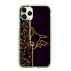 Чехол iPhone 11 Pro матовый Пикачу Oko, цвет: 3D-салатовый