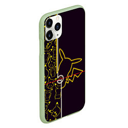 Чехол iPhone 11 Pro матовый Пикачу Oko, цвет: 3D-салатовый — фото 2