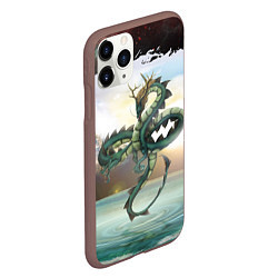 Чехол iPhone 11 Pro матовый Дракон, цвет: 3D-коричневый — фото 2