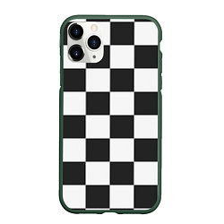 Чехол iPhone 11 Pro матовый Шахматка, цвет: 3D-темно-зеленый