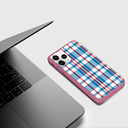 Чехол iPhone 11 Pro матовый Текстура Сумка Челнока, цвет: 3D-малиновый — фото 2